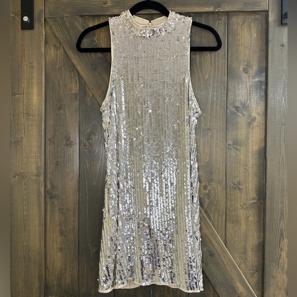 fab'rik Silver Sequin Mini Dress - Picture 4 of 5
